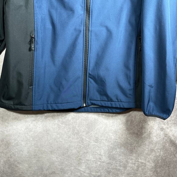 Clique Windbreaker Jacket Mens XL Blue Black Full Zip Outdoor Workwear Lined - Picture 3 of 10